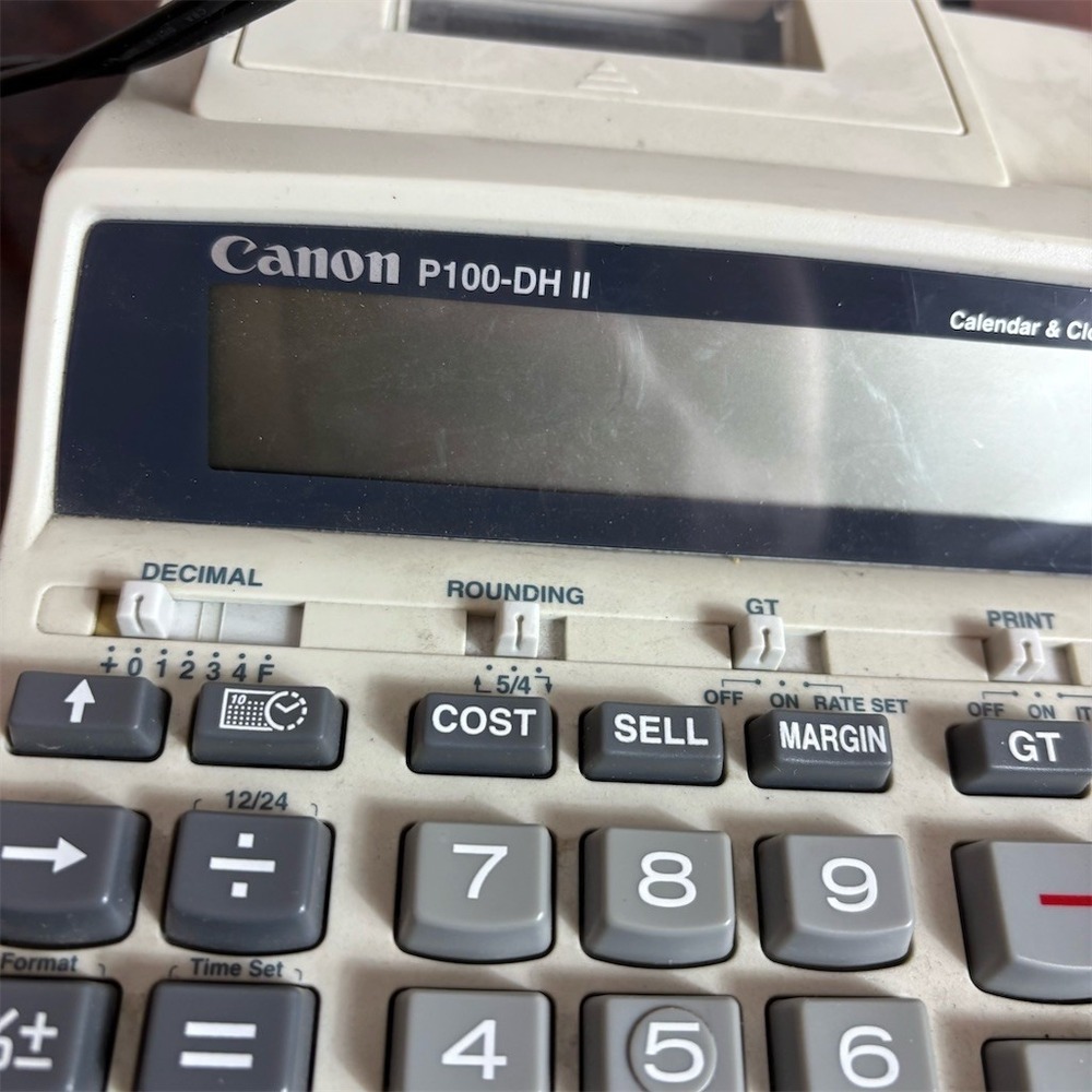 Canon P100-DH II Desktop Printing Calculator Adding Machine 12-Digit - Picture 2 of 9